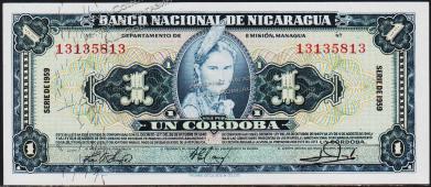 Никарагуа 1 кордоба 1959г. P.99с(1) - UNC - Никарагуа 1 кордоба 1959г. P.99с(1) - UNC