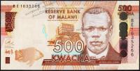 Банкнота Малави 500 квача 2014 года. P.66 UNC