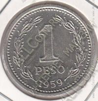 24-68 Аргентина 1 песо 1959г. КМ # 57 сталь покрытая никелем 6,41гр. 25,5мм