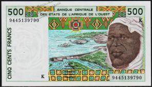 Сенегал 500 франков 1994г. P.710Kd - UNC- - Сенегал 500 франков 1994г. P.710Kd - UNC-