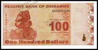 Банкнота Зимбабве 100 долларов 2009 года. P.97 UNC