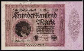 Германия 100.000 марок 1923г. P.83 UNC - Германия 100.000 марок 1923г. P.83 UNC