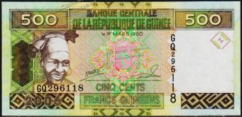 Гвинея 500 франков 2006г. P.39а - UNC - Гвинея 500 франков 2006г. P.39а - UNC