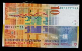 Швейцария 10 франков 2000г. P.67а(72) - UNC - Швейцария 10 франков 2000г. P.67а(72) - UNC