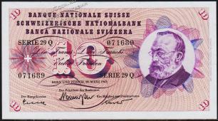 Швейцария 10 франков 1963г. P.45h(40) - UNC- - Швейцария 10 франков 1963г. P.45h(40) - UNC-