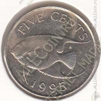 23-76 Бермуды 5 центов 1995г. КМ # 45 медно-никелевая 5,0гр. 21,2мм