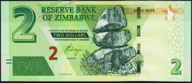 Зимбабве 2 доллара 2016г. P.NEW - UNC - Зимбабве 2 доллара 2016г. P.NEW - UNC