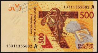 Кот-д’Ивуар 500 франков 2013г. P.NEW - UNC - Кот-д’Ивуар 500 франков 2013г. P.NEW - UNC