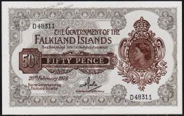 Фолклендские острова 50 пенсов 1974г. P.10в - UNC - Фолклендские острова 50 пенсов 1974г. P.10в - UNC