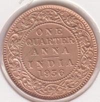 30-113 Индия 1/4 анна 1936г. Бронза