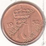 32-150 Норвегия 2 эре 1952г. КМ # 399 бронза 4,0гр. 21мм