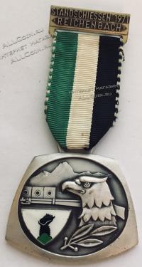 #253 Швейцария спорт Медаль Знаки. Стендовые стрельбы в Райченбахе. 1971 год.
