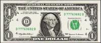 Банкнота США 1 доллар 1999 года. Р.504 UNC "D" D-B