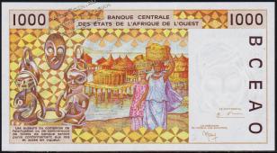 Сенегал 1000 франков 1999г. P.711Ki - UNC - Сенегал 1000 франков 1999г. P.711Ki - UNC