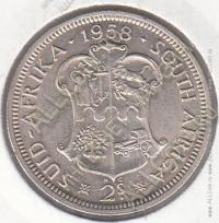 4-66 Южная Африка 2 шиллинга 1958 г.  KM# 50 Серебро 11,31 гр. 28,52 мм.