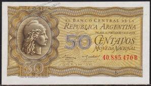 Аргентина 50 центаво 1951-56гг. P.261(1) - UNC - Аргентина 50 центаво 1951-56гг. P.261(1) - UNC