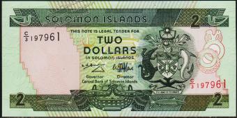 Соломоновы острова 2 доллара 1997г. P.18 UNC - Соломоновы острова 2 доллара 1997г. P.18 UNC