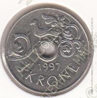 3-150 Норвегия 1 крона 1997 г. KM# 462 Медь-Никель 4,35 гр. 21,0 мм. 