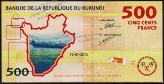 Бурунди 500 франков 2015г. P.NEW-UNC - Бурунди 500 франков 2015г. P.NEW-UNC
