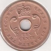19-149 Восточная Африка 10 центов 1956г. Бронза - 19-149 Восточная Африка 10 центов 1956г. Бронза