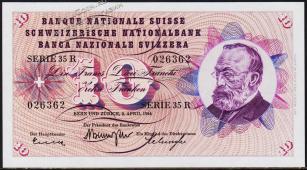 Швейцария 10 франков 1964г. P.45i(39) - UNC - Швейцария 10 франков 1964г. P.45i(39) - UNC