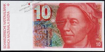 Швейцария 10 франков 1980г. P.53в(52) - UNC - Швейцария 10 франков 1980г. P.53в(52) - UNC