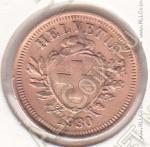 31-35 Швейцария 1 раппен 1930г. КМ # 3,2 бронза 1,5гр. 16мм