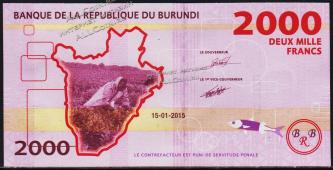 Бурунди 2000 франков 2015г. P.NEW-UNC - Бурунди 2000 франков 2015г. P.NEW-UNC