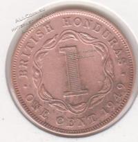 5-10 Британский Гондурас 1 цент 1949г. Бронза
