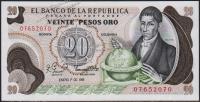 Банкнота Колумбия 20 песо 1981 года. P.409d(2) - UNC