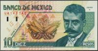 Мексика 10 песо 1996г. P.105в - UNC "Х"