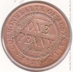 27-79 Австралия 1 пенни 1921г. КМ # 23 бронза 9,4гр. 30,8мм