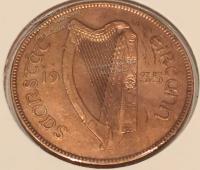 #H6-76 Ирландия 1 пенни 1935г. Бронза. XF+. - #H6-76 Ирландия 1 пенни 1935г. Бронза. XF+.