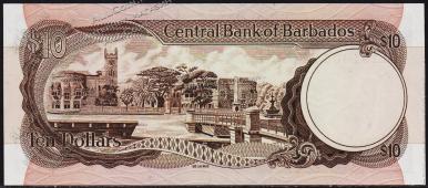 Барбадос 10 долларов 1986г. P.35A - UNC - Барбадос 10 долларов 1986г. P.35A - UNC
