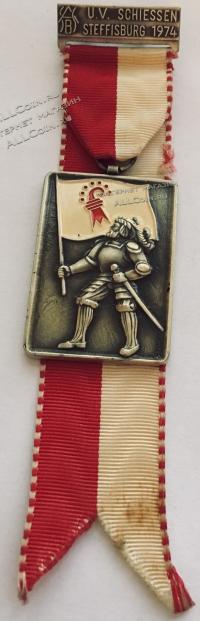 #256 Швейцария спорт Медаль Знаки. Стрелковые соревнования в Штеффисбурге. 1974 год.