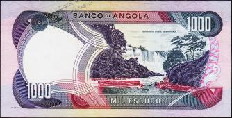 Банкнота Ангола 1000 эскудо 1972 года. P.103 UNC - Банкнота Ангола 1000 эскудо 1972 года. P.103 UNC