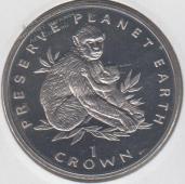 Монета Гибралтар 1 крона 1995 года. КМ#306 UNC (2-20) - Монета Гибралтар 1 крона 1995 года. КМ#306 UNC (2-20)
