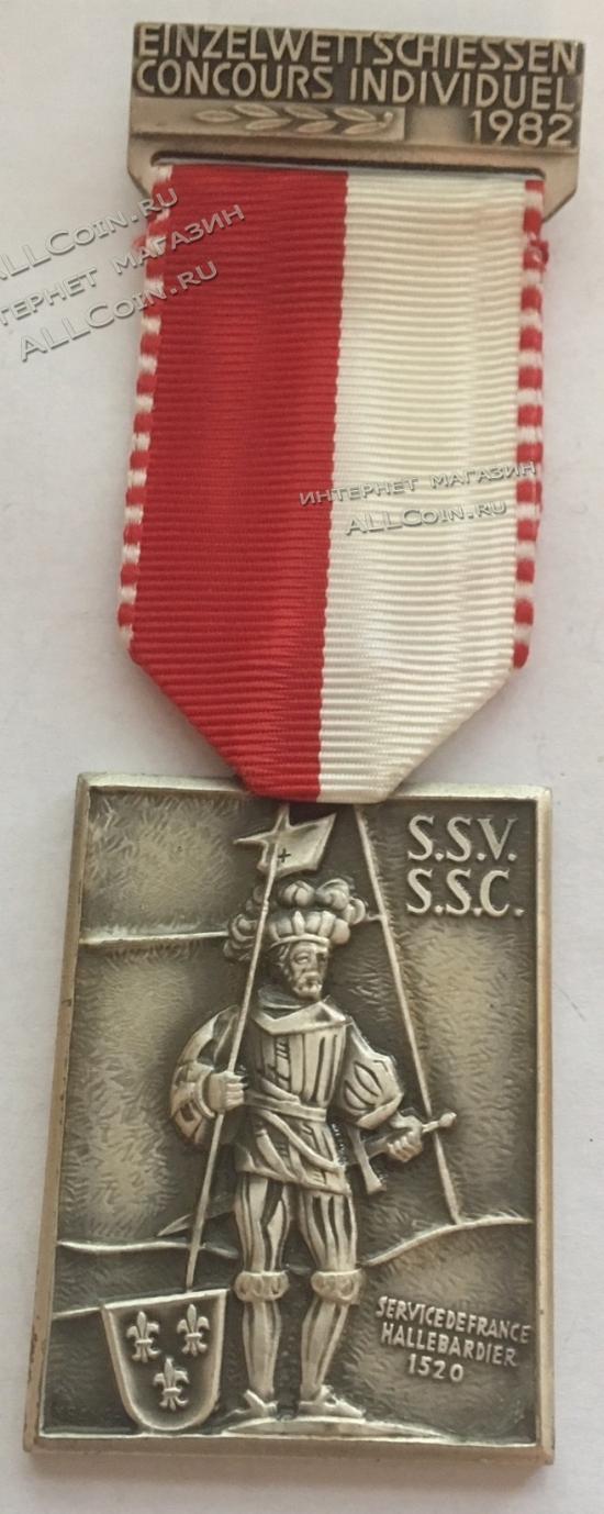 #190 Швейцария спорт Медаль Знаки 