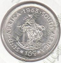 4-70 Южная Африка 10 центов 1963 г. KM# 60 UNC Серебро 5,66 гр. 