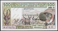 Бенин 500 франков 1984г. P.206Вg - UNC