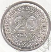 4-71 Малайя 20 центов 1943 г. KM# 5a UNC Серебро 5,43 гр.  - 4-71 Малайя 20 центов 1943 г. KM# 5a UNC Серебро 5,43 гр. 