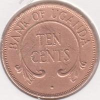 30-139 Уганда 10 центов 1970г. Бронза