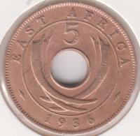 38-8 Восточная Африка 5 центов 1936г. Бронза