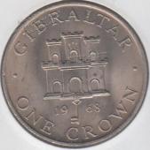 Монета Гибралтар 1 крона 1968 года. КМ#4 UNC (2-32) - Монета Гибралтар 1 крона 1968 года. КМ#4 UNC (2-32)