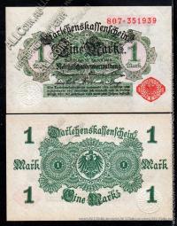 Германия 1 марка 1914г. P.50 UNC