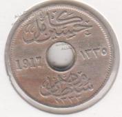 7-121 Египет 5 милльем 1917г. Медь никель - 7-121 Египет 5 милльем 1917г. Медь никель