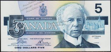 Канада 5 долларов 1986г. P.95а - UNC - Канада 5 долларов 1986г. P.95а - UNC