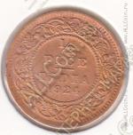 28-70 Индия 1/2 пайса 1924г. КМ # 510 бронза