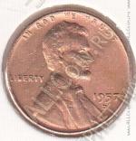 26-117 США 1 цент 1957D г. KM# A 132 медь-цинк 3,11гр 19,0мм
