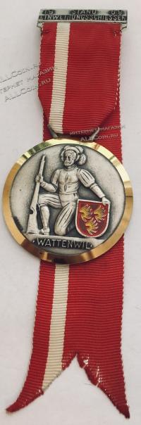 #261 Швейцария спорт Медаль Знаки. Индивидуальные стрельбы в Ватенвиле. 1969 год.